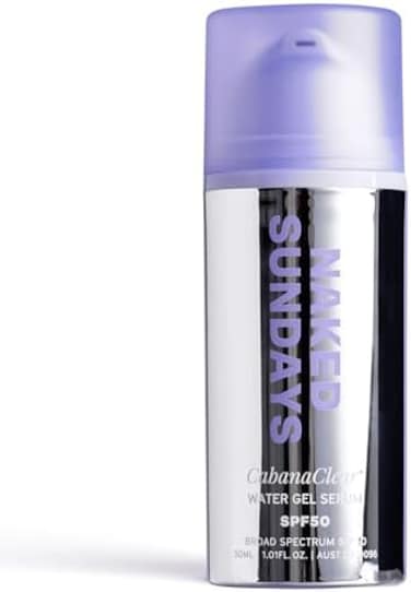 مصل جل مائي كاباناكلير بعامل حماية من الشمس SPF50، خالٍ من السيليكون، غير مرئي، واقي من الشمس واسع الطيف للوجه، خفيف الوزن، خالٍ من العطور، وخالي من الزيوت - لجميع أنواع البشرة وألوان البشرة