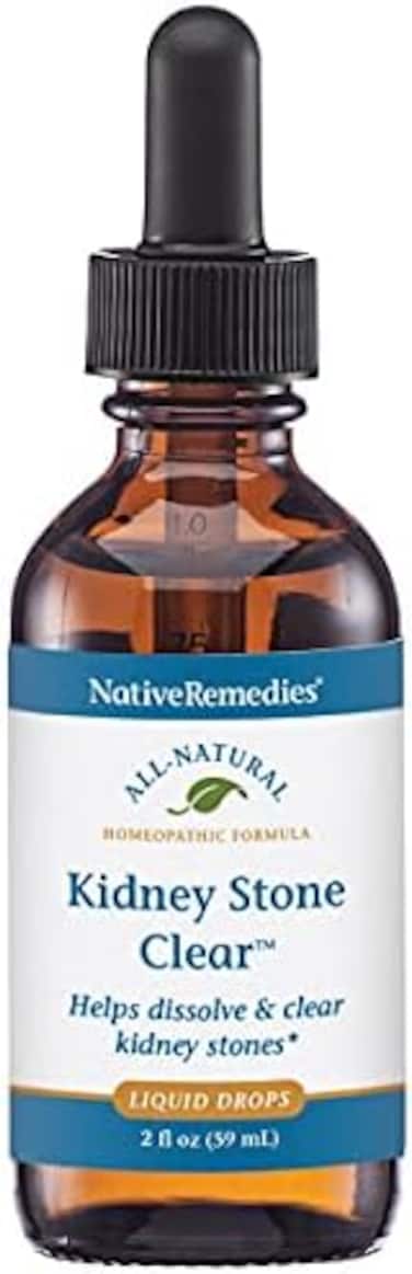 Native Remedies Kidney Stone Clear - تركيبة المعالجة المثلية الطبيعية تساعد بشكل مؤقت على إذابة حصوات الكلى وتنقيتها - تخفف الألم والغثيان والقيء - 59 مل