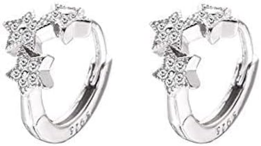 ستار تشيكوسلوفاكيا S925 الفضة الاسترليني الصغيرة النائمة الكفة هوب الأقراط للنساء في سن المراهقة الفتيات الغضروف 2Nd حفرة لطيف صغير Huggie الزنمة التي لا نهاية لها 8mm الأطواق الأزياء