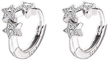 ستار تشيكوسلوفاكيا S925 الفضة الاسترليني الصغيرة النائمة الكفة هوب الأقراط للنساء في سن المراهقة الفتيات الغضروف 2Nd حفرة لطيف صغير Huggie الزنمة التي لا نهاية لها 8mm الأطواق الأزياء