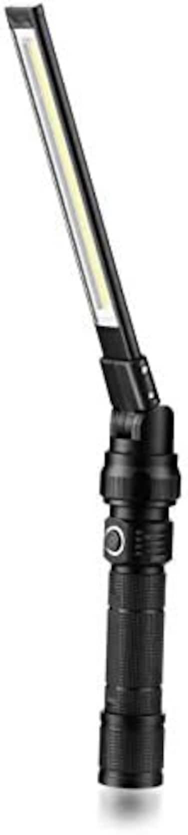 Nt-7543 Foldable Rechargeable LED Work Light, Cob LED Slim Work Light With Magnetic Base. Ultra Bright LED Flashlight, Cast Aluminum, Mechanics, Car Repair, Outdoor, Camping, Emergency, Garage