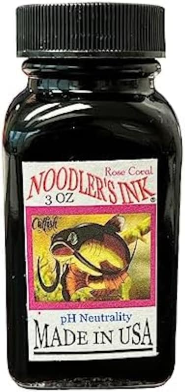 قلم حبر نافورة نودلرز، حبر معبأ في زجاجات، 3 أونصة، شاه روز