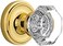 Nostalgic Warehouse Classic Rosette With Waldorf Crystal Door Knob, Privacy - 2.375", Polished Brass (704813)