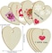 50 Pieces 7.6 Cm Natural Heart Wood Slices, DIY Wooden Ornaments Unfinished Predrilled Wooden Heart Embellishments With Natural Twine For Valentine's Day, Wedding, Thanksgiving, Christmas
