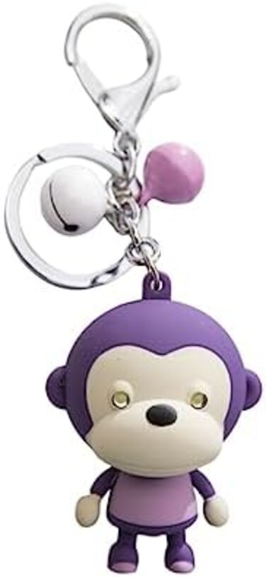 سلسلة مفاتيح على شكل قرد ABS مع صوت LED حلقة مفاتيح على شكل حيوان كرتوني لطيف ثلاثي الأبعاد مع سلسلة مفاتيح بمصباح يدوي مع صوت