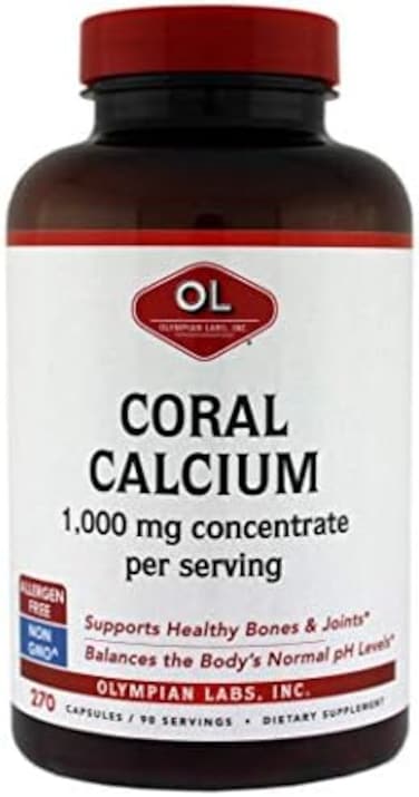 Olympian Labs Coral Calcium, 1G Per Serving, 1000 Mg, 270 Capsules Supporting Healthy Bones And Joints