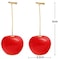 3D Red Cherry Drop Earrings Cute Fruit Gold Dangle Earrings Charm Jewelry Gift Earrings For Women Girls, Resin, Not Known,