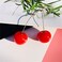 3D Red Cherry Drop Earrings Cute Fruit Gold Dangle Earrings Charm Jewelry Gift Earrings For Women Girls, Resin, Not Known,