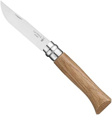 Opinel No.06-No.09 سكين جيب مصنوع من الخشب الفاخر، مصنوع من الفولاذ المقاوم للصدأ قابل للطي، صنع في فرنسا