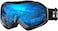 Outdoormaster Otg Ski Goggles - Over Glasses Ski/Snowboard Goggles For Men, Women &amp; Youth - 100% UV Protection (Black Frame + Vlt 15.6% Blue Lens)