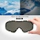 نظارات التزلج Outdoormaster Otg - نظارات التزلج على الجليد/التزلج على الجليد للرجال والنساء والشباب - حماية 100% من الأشعة فوق البنفسجية (إطار مخطط + عدسات رمادية Vlt 11.7%)