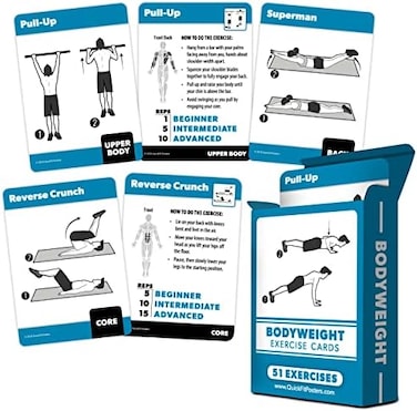 Quickfit Bodyweight Exercise Cards - Fitness Playing Cards With Over 50 Body Weight Workouts - 2.5" X 3.5" (Standard Playing Card Size)