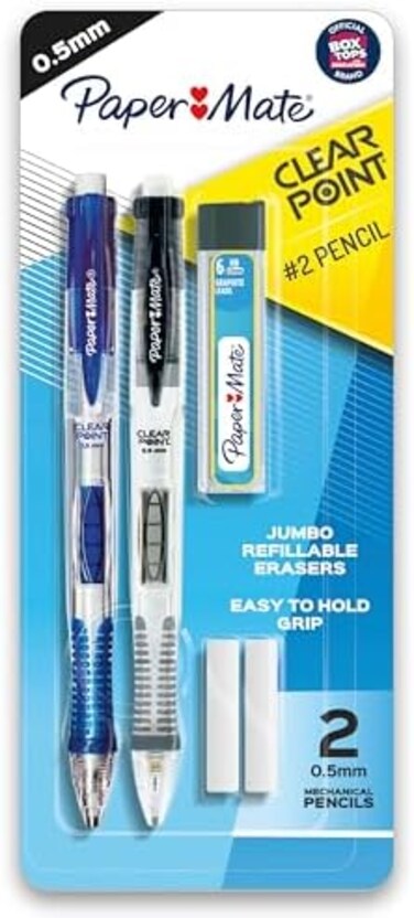 أقلام رصاص ميكانيكية من بيبر ميت كلير بوينت، 0.9 ملم، Hb 2، 2 عبوة