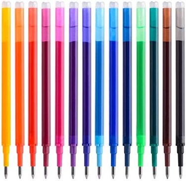 Parkoo Gel Ink Refills Compatible With Frixion And Friction Erasable Gel Pens, Fine Point 0.7 mm, 14 Colors