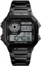 Mens Digital Multi-Function 2 Time Rubber Alarm Stopwatch Countdown Backlight Swim Waterproof Watch