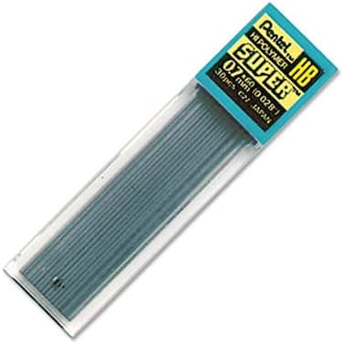 Pentel Super Hi-Polymer Lead Refills, 0.7 mm, Hb Hardness, Tube Of 30