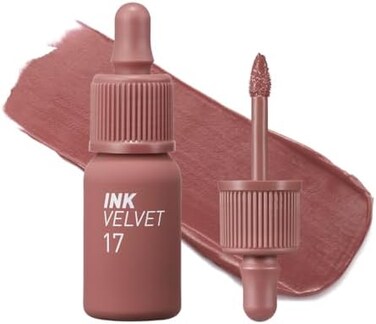 Ink The Velvet Lip Tint، لون عالي الصبغة، يدوم طويلاً، خفيف الوزن، لم يتم اختباره على الحيوانات، خالي من الغلوتين، خالي من البارابين، #017 وردي نود، 0.14 أونصة سائلة