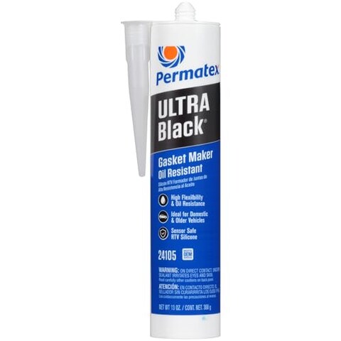Permatex Ultra Black RTV Silicone Gasket Maker - Maximum Oil Resistance, 3 Oz. Tube (Pack Of 12)