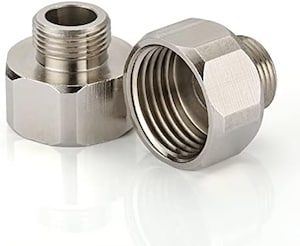 Brass Pipe Fittings, Water Hose Adapter, G 1/2 Female To G 3/8 Male Reducer Adapter, Compression Fitting For Kitchen Bathroom Faucet, Pipe Connector With Rubber Washer, (2 Pack)