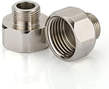 Brass Pipe Fittings, Water Hose Adapter, G 1/2 Female To G 3/8 Male Reducer Adapter, Compression Fitting For Kitchen Bathroom Faucet, Pipe Connector With Rubber Washer, (2 Pack)