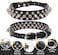 Mushrooms Spiked Rivet Dog Collar Studded Pu Leather Adjustable Puppy Collars For Small Medium Dogs S Black Hx0223-S-Black@#031