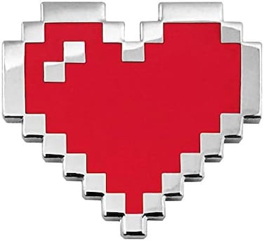 Retro 8-Bit Pixel Heart Enamel Lapel Pin