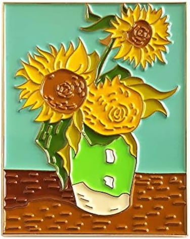 Pinsanity Van Gogh Sunflowers Painting Enamel Lapel Pin
