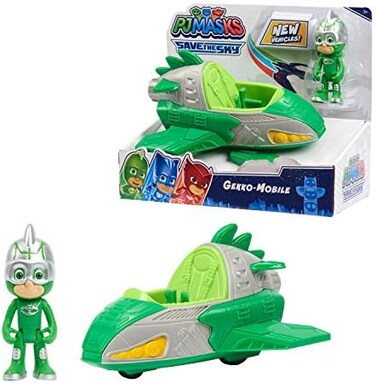 Pj Masks Save The Sky Gekko Mobile, 3-Inch Gekko Figure And Car, Green, Pretend Play, Kids Toys For Ages 3 Up By Just Play