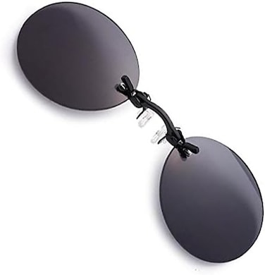Retro Round Clip On Nose Glasses Matrix Morpheus Movie Rimless Sunglasses Men