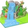 Poplife Tropical Waterfall 3D Pop Up Card For All Occasions - Jungle Birthday Card, For Coworker, For Kids Party, For Teacher - Colorful Surprise - Folds Flat For Mailing - For Mom, For Dad, For Him