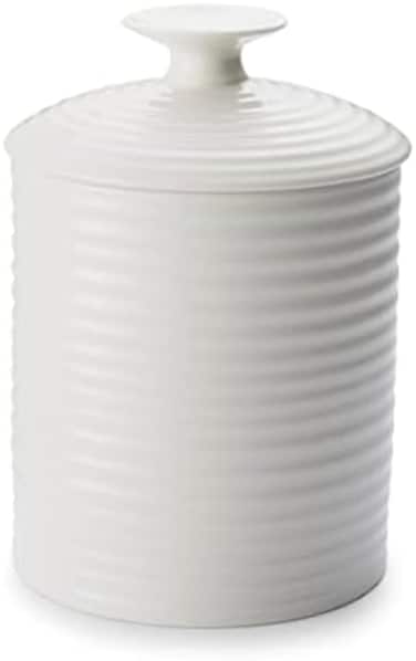 Portmeirion Home &amp; Gifts Storage Jar, Porcelain, White, 13 X 13 X 18 Cm