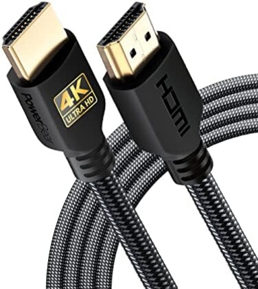 Powerbear 4K HDMI Cable 10 Ft, High Speed Braided Nylon &amp; Gold Connectors 4K @60Hz Ultra HD 2K 1080P Dolby &amp; Arc Compatible, For Laptop Monitor Ps5 Ps4 Xbox One Fire Tv Apple Tv &amp; More