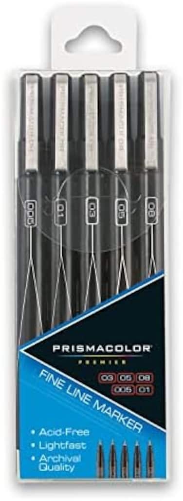 Prismacolor Prisma Fineline Set 5Ct Black