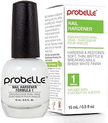 تركيبة مقوي الأظافر 1، 15 مل، يعيد الأظافر الناعمة والرفيعة والهشة والمتقصفة، غني بالبيوتين وزيت جوز الهند، لمسة نهائية بيضاء شفافة