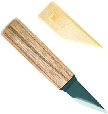 Product Of Gifu Japan Kiridashi Craft Pocket Knife Japanese Steel Blade Wooden Handle With Sheath For Right-Handed