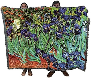 بطانية Pure Country Weavers Irises من فنسنت فان جوخ - نسيج هدية من الفنون الجميلة منسوج من القطن - صنع في الولايات المتحدة الأمريكية (72 × 54)