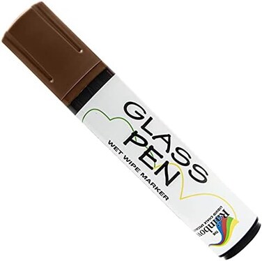 Glass Pen Window Marker: Glass Car Marker Or Mirror Pen With Washable Paint - Car Windows, Mirrors, Signs, Crafts - 15mm Wide Tip, Brown