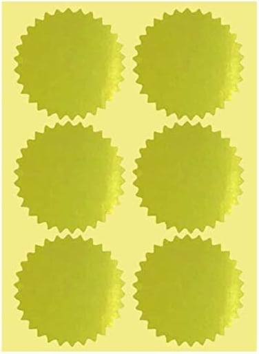 Remarkable 1.5" Inch Gold Certificate Embossing Seal Label - Envelope Package Serrated Edge Stickers - 180 Labels Per Pack