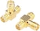 4Pcs Antenna Adapter Sma Female To Dual Sma Female Connector T Type 3 Way Splitter Antenna Converter(Not For Tv)(F79-4), Gold