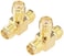4Pcs Antenna Adapter Sma Female To Dual Sma Female Connector T Type 3 Way Splitter Antenna Converter(Not For Tv)(F79-4), Gold