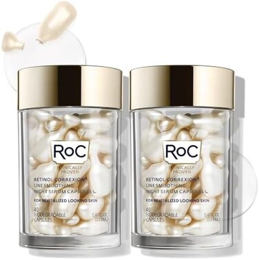 Retinol Correxion Anti-Aging Wrinkle Night Serum, Daily Line Smoothing Skin Care, Fine Line &amp; Post-Acne Scars Treatment, Stocking Stuffers For Men &amp; Women, 80 Capsules (Limited Edition Value Set)