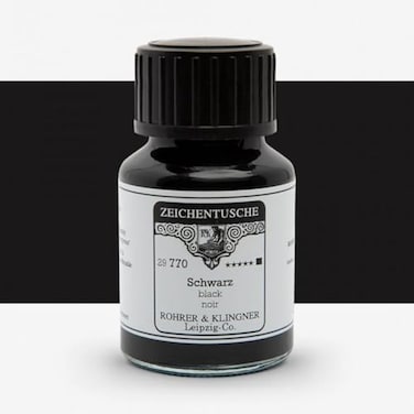 Rohrer &amp; Klingner 50ml Bottle Calligraphy Ink, Black / Schwarz