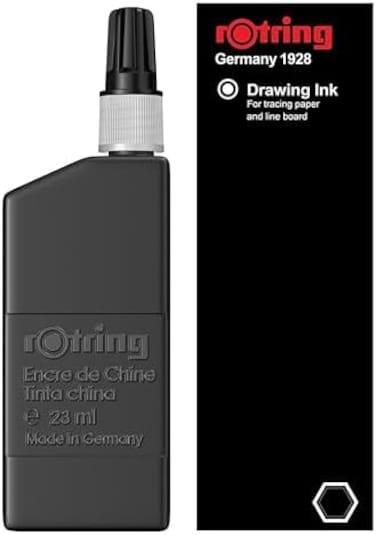 Rotring Drawing Ink For Isograph Pens 23ml Bottle Black Ref S0194660
