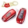 Royalfox(Tm 2 3 Buttons Soft Tpu Flip Remote Key Fob Case Cover For 2015 2016 2017 2018 2019 Ford F150 F250, Focus 3 Escort Kuga Everest Fiesta Mustang Edge Mkv Fusion 2016 Ranger (Red)
