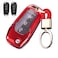 Royalfox(Tm 2 3 Buttons Soft Tpu Flip Remote Key Fob Case Cover For 2015 2016 2017 2018 2019 Ford F150 F250, Focus 3 Escort Kuga Everest Fiesta Mustang Edge Mkv Fusion 2016 Ranger (Red)