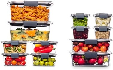 رابر ميد 2108377 أغطية بلاستيكية للتخزين بريليانس 14 قطعة، خالية من مادة BPA 24 قطعة 2108390