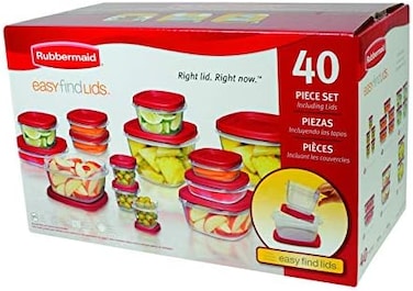 Rubbermaid Assorted Food Storage Container Set - Case Of: 1, Each Pack Qty: 40, Total Items Qty: 40