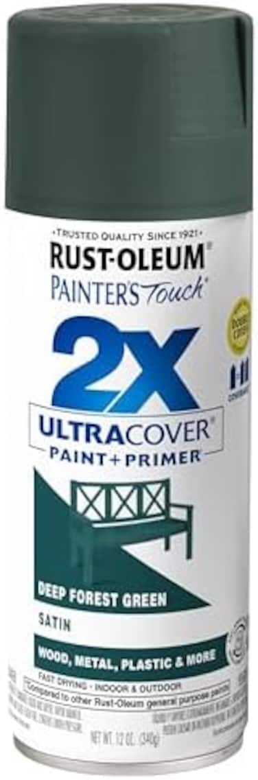Rust-Oleum 342062 Painter's Touch 2X Ultra Cover، 12oz، ساتان ديب فورست، 128 أونصة سائلة. أوز