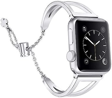 أساور Secbolt متوافقة مع سوار ساعة Apple 38 مم 40 مم Iwatch Se Series 6/5/4/3/2/1، سوار مجوهرات معدني أنيق للنساء من الفولاذ المقاوم للصدأ