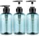 3 قطع زجاجات توزيع للحمام، 10.1 أونصة/300 مل زجاجات مضخة قابلة لإعادة الملء لصابون الجسم السائل والشامبو وبلسم الاستحمام وجل الاستحمام والفندق والمنزل البلاستيكي وموزع لوشن الضغط البلاستيكي - أزرق